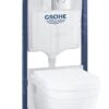 Grohe Solido - Toiletset Met Hangend Toilet + Softclose Wc Bril, Rimless, Arena Cosmopolitan Drukknop, Chroom 39700000