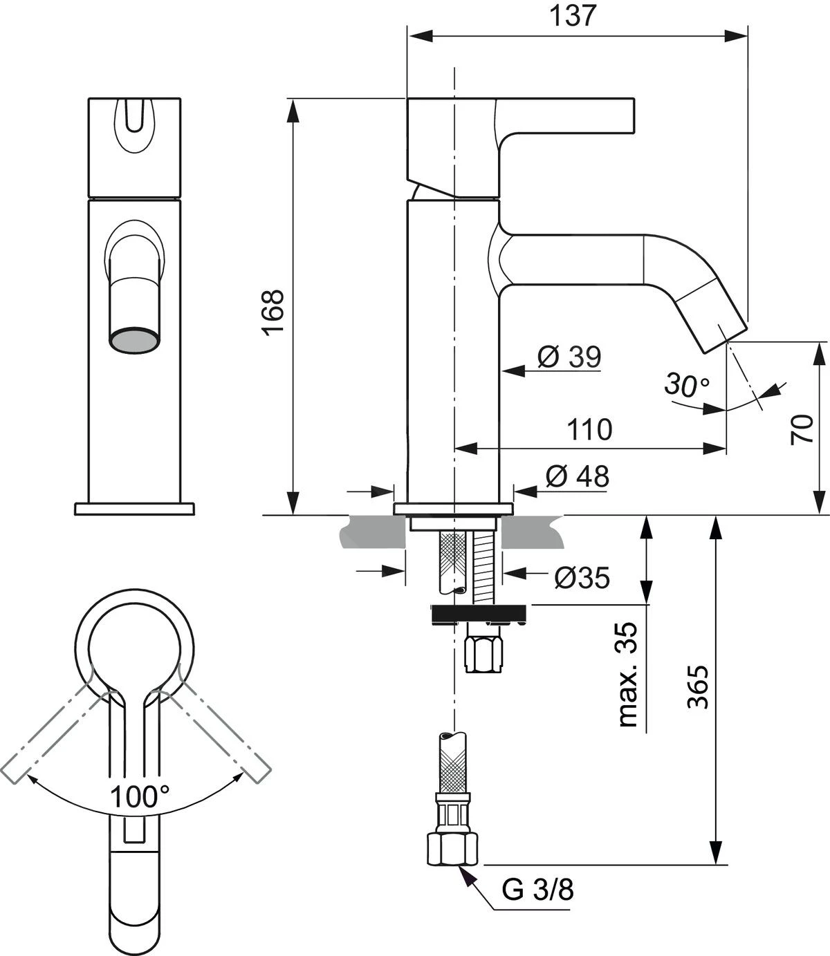 Ideal Standard Joy - Wastafelkraan, Magnetic Grey BC776A5 2 Ideal Standard Joy - Wastafelkraan, Magnetic Grey BC776A5 - Afbeelding 2