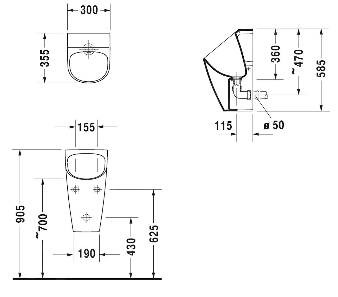 Duravit ME By Starck - Urinoir Waterloos, Met HygieneGlaze, Alpine Wit 2814302000 2 Duravit ME By Starck - Urinoir Waterloos, Met HygieneGlaze, Alpine Wit 2814302000 - Afbeelding 2