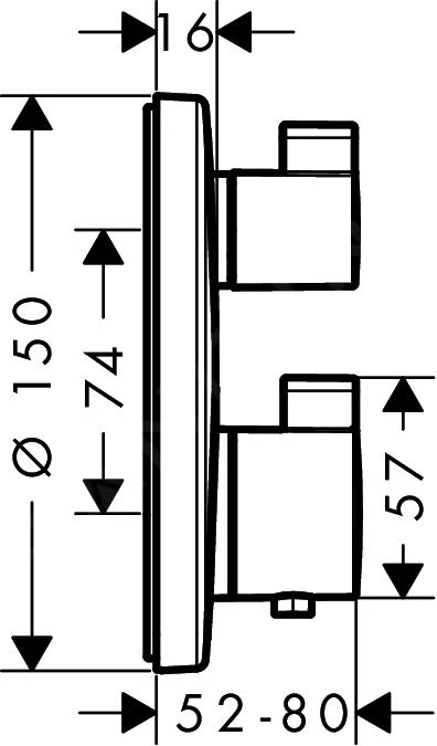 Hansgrohe Ecostat S - Afdekset Voor Thermostaat Voor 2 Functie, Chroom 15758000 2 Hansgrohe Ecostat S - Afdekset Voor Thermostaat Voor 2 Functie, Chroom 15758000 - Afbeelding 2