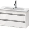 Duravit Ketho - Wastafelonderkast 480x800x385 Mm, 2 Lades, Glanzend Wit KT645302222
