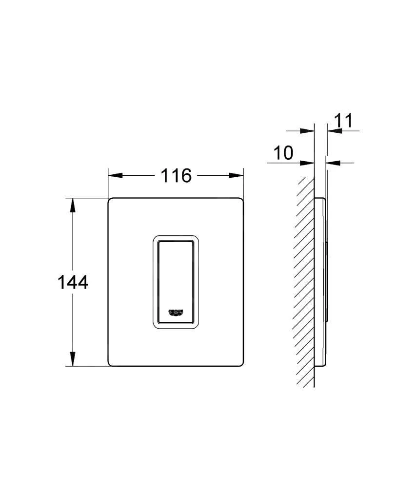 Grohe Skate Cosmo - Bedieningsplaat, Alpine Wit 38784SH0 2 Grohe Skate Cosmo - Bedieningsplaat, Alpine Wit 38784SH0 - Afbeelding 2
