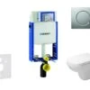 Geberit Kombifix - Toiletset Met Sigma01 Bedieningsplaat, Mat Chroom + Duravit D-Code Hangend Toilet En Wc Bril, Rimless, SoftClose 110.302.00.5 NH3