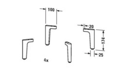 Duravit Toebehoren - Voetstuk Poten, 4 St, Chroom UV991900000