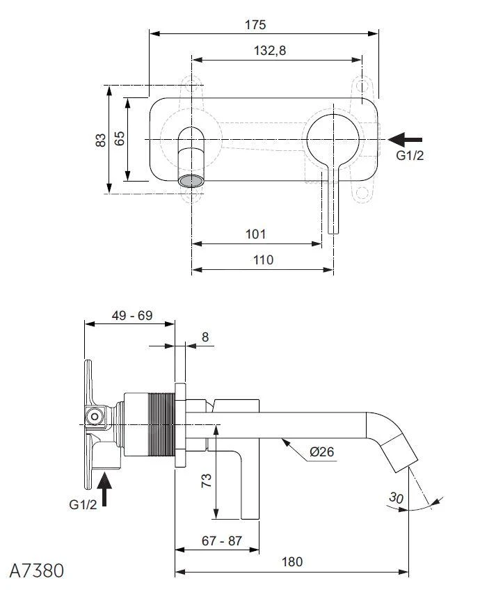 Ideal Standard Joy - Inbouw Wastafelkraan, Uitloop 180 Mm, Brushed Gold A7380A2 2 Ideal Standard Joy - Inbouw Wastafelkraan, Uitloop 180 Mm, Brushed Gold A7380A2 - Afbeelding 2