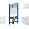 Geberit Duofix - Set Voorwandinstallatie, Toilet En Zitting Ideal Standard Tesi, Bedieningspaneel Sigma01, Aquablade, SoftClose, Alpine Wit 111.300.00.5 NU1