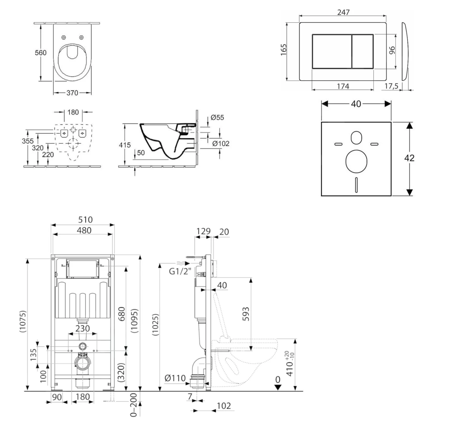 Kielle Genesis - Voorwand Montageset, Subway Toilet En Softclose Toiletbril, CeramicPlus, Gemini III Bedieningspaneel, Glanzend Wit SANI11AK3104 2 Kielle Genesis - Voorwand Montageset, Subway Toilet En Softclose Toiletbril, CeramicPlus, Gemini III Bedieningspaneel, Glanzend Wit SANI11AK3104 - Afbeelding 2