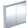 Geberit ONE - Spiegelkast Met LED-verlichting, 900x900x150 Mm, 2 Deuren, Aluminium 505.813.00.1