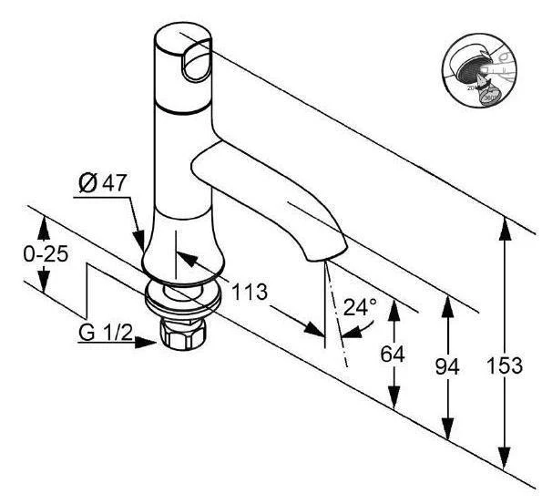 Kludi O-Cean - Toiletkraan, Chroom 381160530 2 Kludi O-Cean - Toiletkraan, Chroom 381160530 - Afbeelding 2