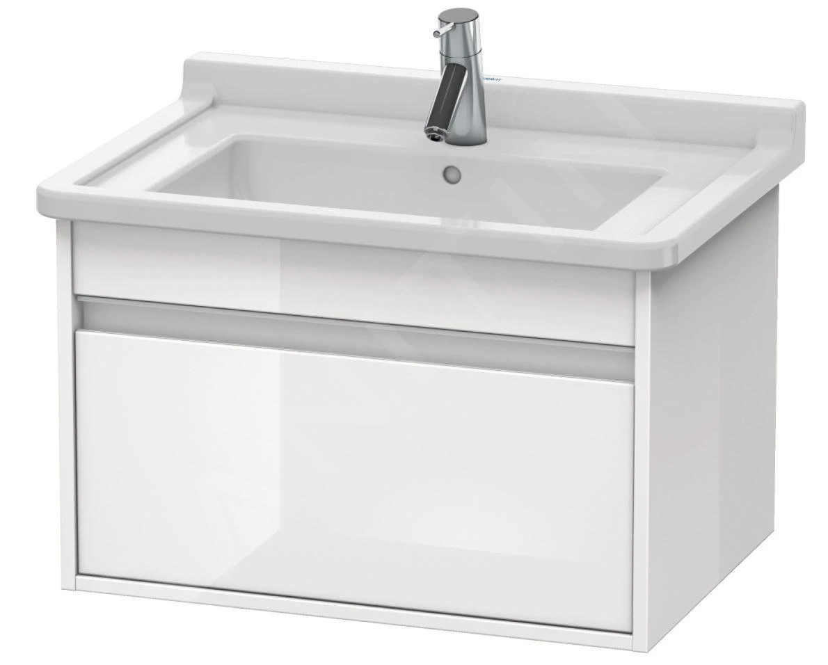 Duravit Ketho - Wastafelonderkast 410x650x455 Mm, 1 Lade, Glanzend Wit KT666302222 1 Duravit Ketho - Wastafelonderkast 410x650x455 Mm, 1 Lade, Glanzend Wit KT666302222