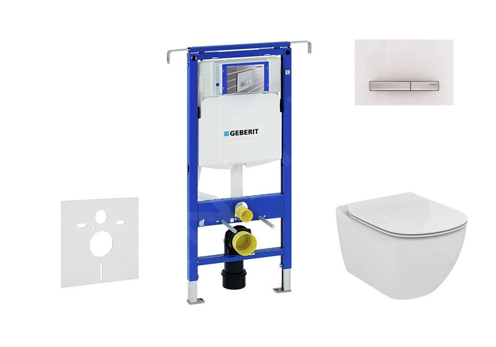 Geberit Duofix - Inbouwreservoir Voor Hangend Toilet Met SIGMA50 Bedieningsknop, Alpine Wit + Ideal Standard Tesi - Hangend Toilet En Wc-bril 111.355.00.5 NF8 1 Geberit Duofix - Inbouwreservoir Voor Hangend Toilet Met SIGMA50 Bedieningsknop, Alpine Wit + Ideal Standard Tesi - Hangend Toilet En Wc-bril 111.355.00.5 NF8