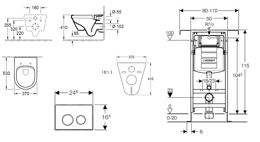 Geberit Duofix - Inbouwreservoir Voor Hangend Toilet Met SIGMA20 Bedieningsknop, Wit/glanzend Chroom + Villeroy Boch - Hangend Toilet En Wc-bril, DirectFlush, SoftClose, CeramicPlus 111.355.00.5 NB4 2 Geberit Duofix - Inbouwreservoir Voor Hangend Toilet Met SIGMA20 Bedieningsknop, Wit/glanzend Chroom + Villeroy Boch - Hangend Toilet En Wc-bril, DirectFlush, SoftClose, CeramicPlus 111.355.00.5 NB4 - Afbeelding 2