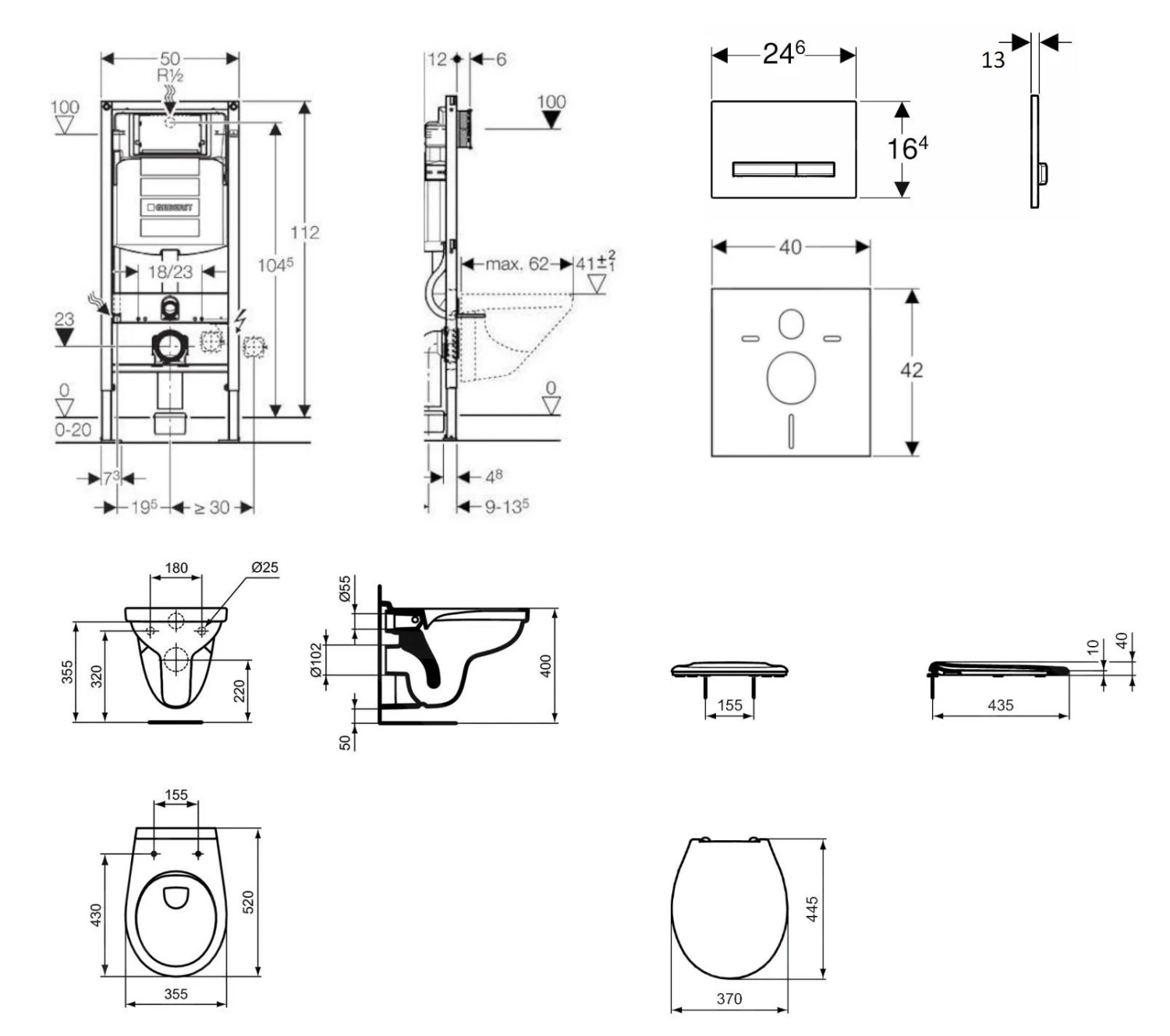 Geberit Duofix - Set Voorwandinstallatie, Closet Alpha Met WC-zitting, Bedieningspaneel Sigma50, Alpine Wit 111.300.00.5 NR8 2 Geberit Duofix - Set Voorwandinstallatie, Closet Alpha Met WC-zitting, Bedieningspaneel Sigma50, Alpine Wit 111.300.00.5 NR8 - Afbeelding 2