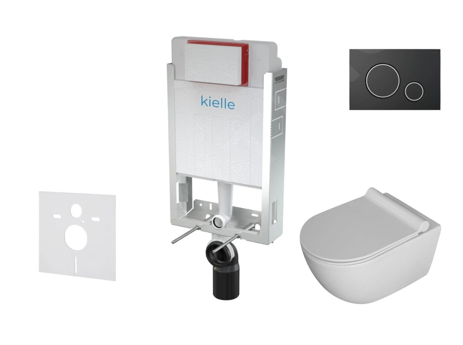 Kielle Genesis - Set Voorwandinstallatie, Toilet Gaia, Toiletbril Softclose En Bedieningspaneel Gemini II, Mat Zwart / Chroom 30505SZ08 1 Kielle Genesis - Set Voorwandinstallatie, Toilet Gaia, Toiletbril Softclose En Bedieningspaneel Gemini II, Mat Zwart / Chroom 30505SZ08