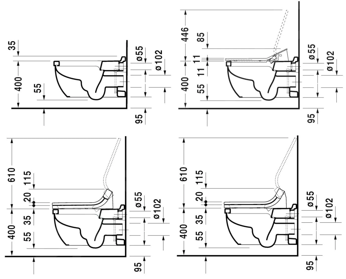 Duravit Starck 3 - Wandcloset Voor SensoWash, Wit 2226590000 3 Duravit Starck 3 - Wandcloset Voor SensoWash, Wit 2226590000 - Afbeelding 3
