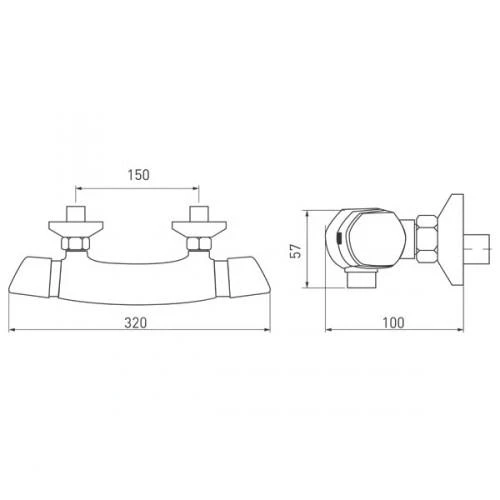 Novaservis Metalia 57 - Thermostaat Douchekraan, Chroom 57961/1,0 2 Novaservis Metalia 57 - Thermostaat Douchekraan, Chroom 57961/1,0 - Afbeelding 2