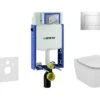 Geberit Kombifix - Inbouwreservoir Voor Hangend Toilet Met SIGMA30 Bedieningsknop, Glanzend Chroom/mat Chroom + Ideal Standard Tesi - Hangend Toilet En Wc-bril, Aquablade, SoftClose 110.302.00.5 NU6