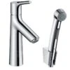 Hansgrohe Talis S - Wastafelkraan Met Push-Open Afvoer En Bidette Handdouche, Chroom 72290000