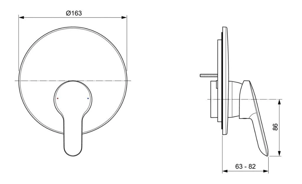 Ideal Standard Alpha - Inbouwkraan, Chroom A7186AA 2 Ideal Standard Alpha - Inbouwkraan, Chroom A7186AA - Afbeelding 2
