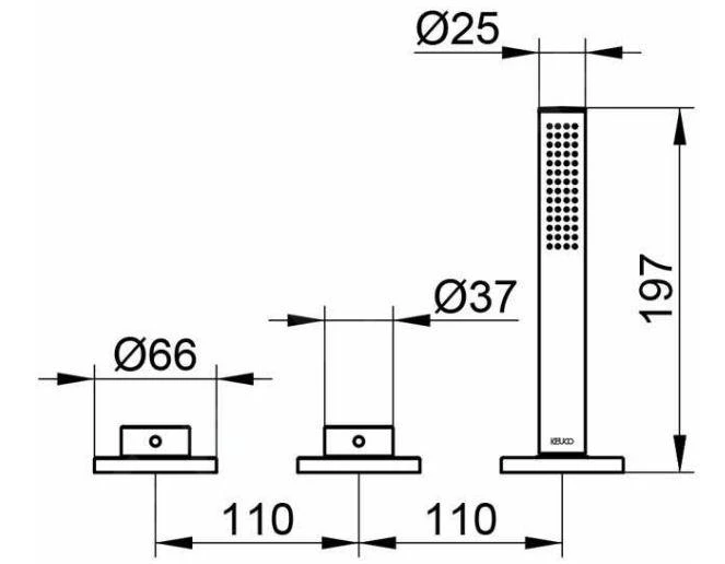 Keuco Edition 400 - Badrandkraan, 3-gats, Chroom 51530010500 2 Keuco Edition 400 - Badrandkraan, 3-gats, Chroom 51530010500 - Afbeelding 2
