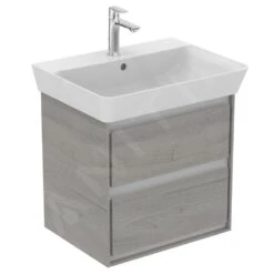 Ideal Standard Connect Air - Wastafelonderkast 530x409x517 Mm, Grijs Eiken/mat Wit Gelakt E1606PS -Badkamer Luxe 3c0e98a9c7e408dfff97b777