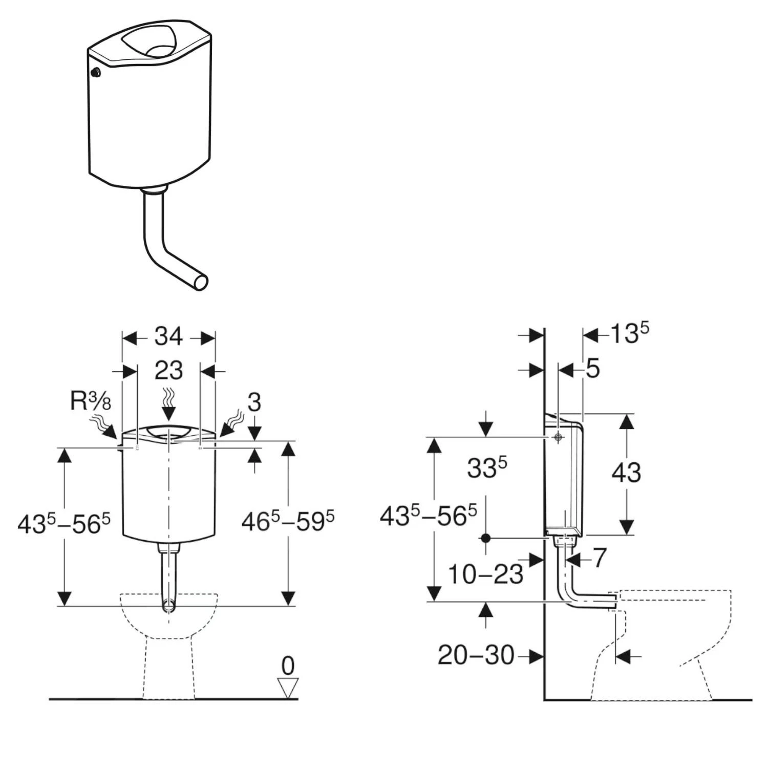 Geberit Toebehoren - Spoelreservoir AP116plus, DualFlush,tablet Dispenser, Alpine Wit 136.444.11.1 2 Geberit Toebehoren - Spoelreservoir AP116plus, DualFlush,tablet Dispenser, Alpine Wit 136.444.11.1 - Afbeelding 2