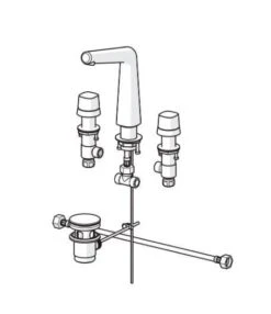 Hansa Designo - Wastafelkraan Met Waste, 3-gats Installatie, Chroom 51052183 -Badkamer Luxe 3d64b6ee357a03fd8cb37907