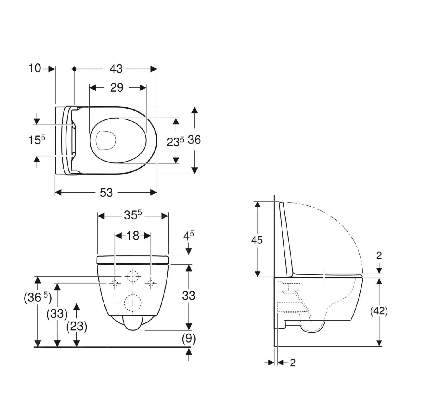 Geberit ICon - Wandtoilet Met SoftClose Toiletbril, Rimfree, Alpine Wit 501.663.JT.1 2 Geberit ICon - Wandtoilet Met SoftClose Toiletbril, Rimfree, Alpine Wit 501.663.JT.1 - Afbeelding 2