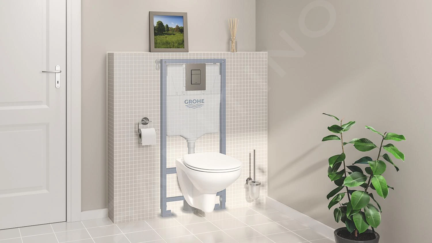 Grohe Solido - Voorwand Montageset, Bau Ceramic Toilet En Softclose Zitting, Skate Cosmopolitan Bedieningsplaat, Chroom 39586000 7 Grohe Solido - Voorwand Montageset, Bau Ceramic Toilet En Softclose Zitting, Skate Cosmopolitan Bedieningsplaat, Chroom 39586000 - Afbeelding 7
