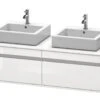 Duravit Ketho - Wastafelonderkast 426x1400x550 Mm, 2 Laden, Glanzend Wit KT6697B2222