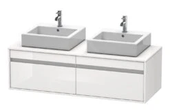 Duravit Ketho - Wastafelonderkast 426x1400x550 Mm, 2 Laden, Glanzend Wit KT6697B2222