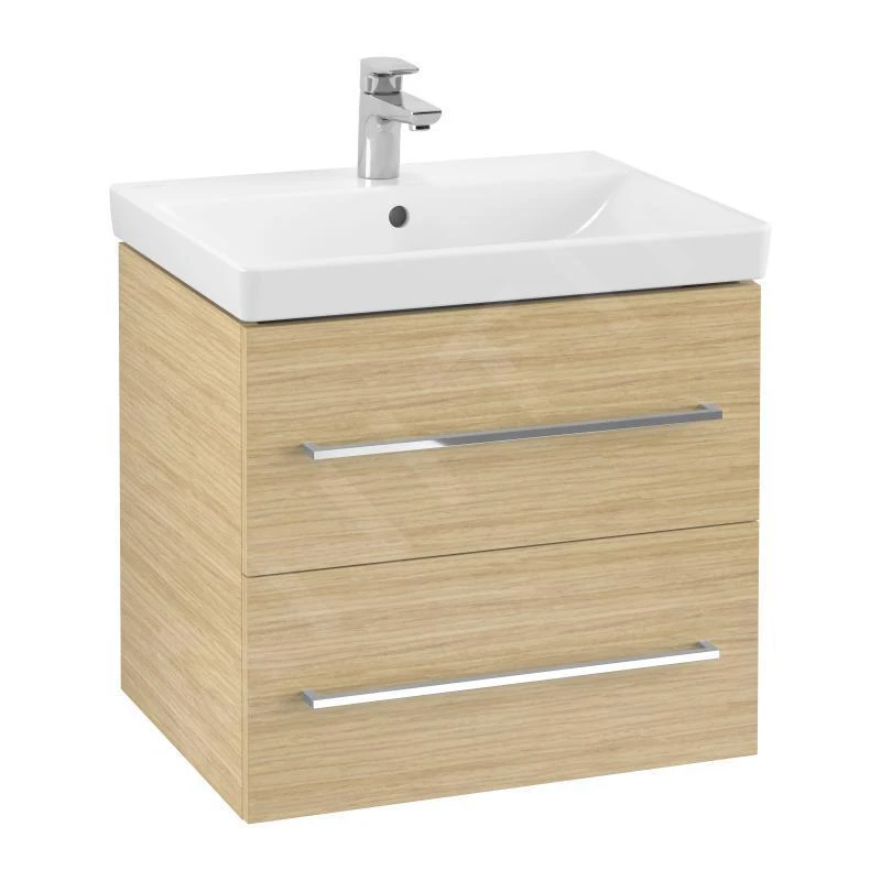 Villeroy & Boch Avento - Wastafelkast, 580x514x452 Mm, 2 Laden, Nordic Oak A88900VJ 1 Villeroy & Boch Avento - Wastafelkast, 580x514x452 Mm, 2 Laden, Nordic Oak A88900VJ