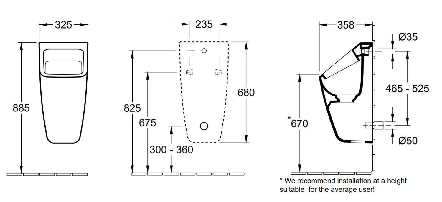Villeroy & Boch Architectura - Afzuigurinoir, Met Achterinlaat, Met Richtobject, Alpine Wit 55870501 2 Villeroy & Boch Architectura - Afzuigurinoir, Met Achterinlaat, Met Richtobject, Alpine Wit 55870501 - Afbeelding 2