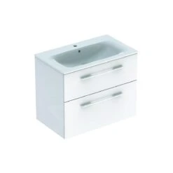 Geberit Selnova Square - Wastafelonderkast 635x788x480 Mm, Met Wastafel, 2 Laden, Glanzend Wit 501.240.00.1