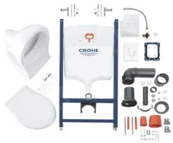 Grohe Solido - Voorwand Montageset, Bau Ceramic Toilet En Softclose Zitting, Skate Air Bedieningsplaat, Alpine Wit 39116000 -Badkamer Luxe 3f875b92a22157d28c3e814a