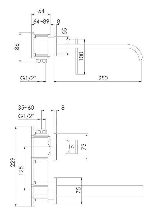 Steinberg 135 - Inbouw Wastafelkraan, 2-gats Installatie, Chroom 135 1824 3 2 Steinberg 135 - Inbouw Wastafelkraan, 2-gats Installatie, Chroom 135 1824 3 - Afbeelding 2