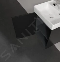 Villeroy & Boch Collaro - Wastafelkast, 410x546x344 Mm, 1 Deur, Scharnieren Links, Mat Zwart C00500PD -Badkamer Luxe 40d7d1dbdf07c0914a9b5f3b