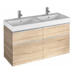 Geberit ICon - Onderkast Voor Dubbele Wastafel Met 4 Laden 1200 Mm, Eikenkhout 841522000 -Badkamer Luxe 41c974f87610b78f191350d2