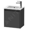 Duravit Ketho.2 - Wastafelkast 440x410x292 Mm, 1 Deur, Scharnieren Rechts, Grafiet Mat K25060R49490000