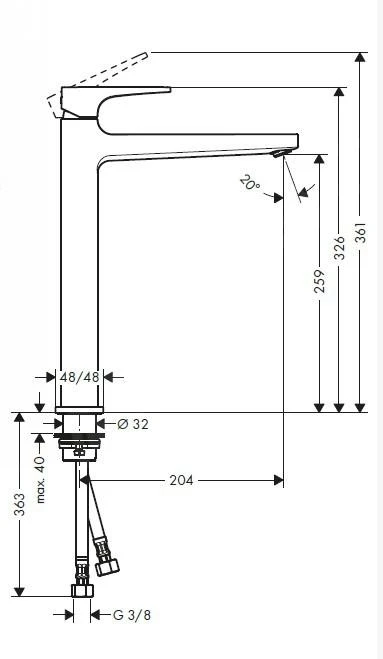 Hansgrohe Metropol - Wastafelkraan, Met Push-Open Afvoergarnituur, Chroom 74512000 2 Hansgrohe Metropol - Wastafelkraan, Met Push-Open Afvoergarnituur, Chroom 74512000 - Afbeelding 2