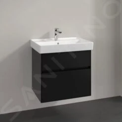 Villeroy & Boch Collaro - Wastafelkast, 604x546x444 Mm, 2 Laden, Mat Zwart C00900PD -Badkamer Luxe 43428e3ffeb07e060e5db618