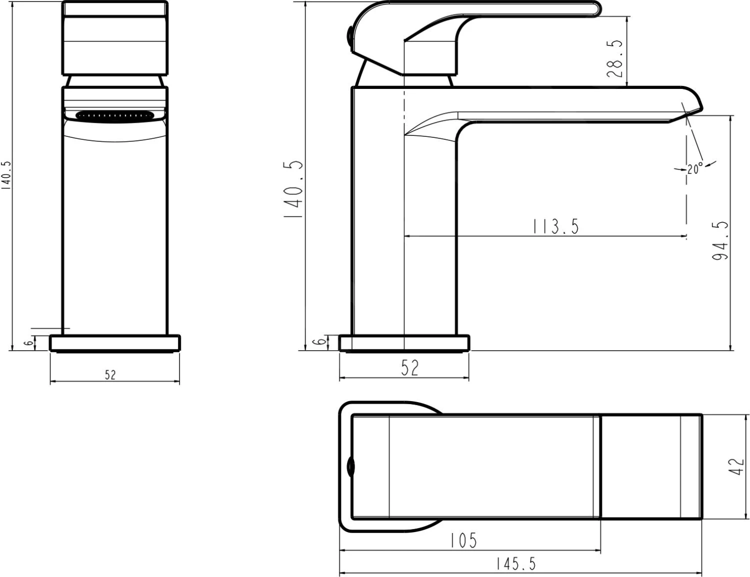 Novaservis Nobless Sharp - Wastafelkraan, Chroom 37001/1,0 2 Novaservis Nobless Sharp - Wastafelkraan, Chroom 37001/1,0 - Afbeelding 2