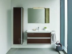 Ideal Standard Connect Air - Hoge Kast 400x300x1600 Mm, Bruin Mat/wit Mat E0832VY -Badkamer Luxe 459150da65950c8ab2f8a991 1