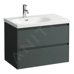 Laufen Lani - Wastafelonderkast, 74x45x52 Cm, 2 Laden, Grijs H4035921122661