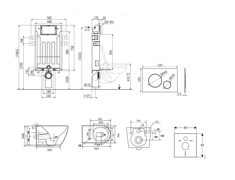 Kielle Genesis - Set Voorwandinstallatie, Toilet Gaia, Toiletbril Softclose En Bedieningspaneel Gemini II, Wit / Chroom 30505SZ07 2 Kielle Genesis - Set Voorwandinstallatie, Toilet Gaia, Toiletbril Softclose En Bedieningspaneel Gemini II, Wit / Chroom 30505SZ07 - Afbeelding 2