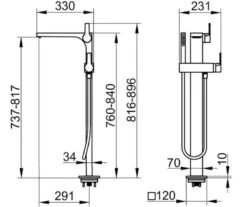 Keuco Edition 11 - Vrijstaande Badkraan, Zwart Chroom Geborsteld 51127130100 -Badkamer Luxe 4712378e79b74edf2511c2cd