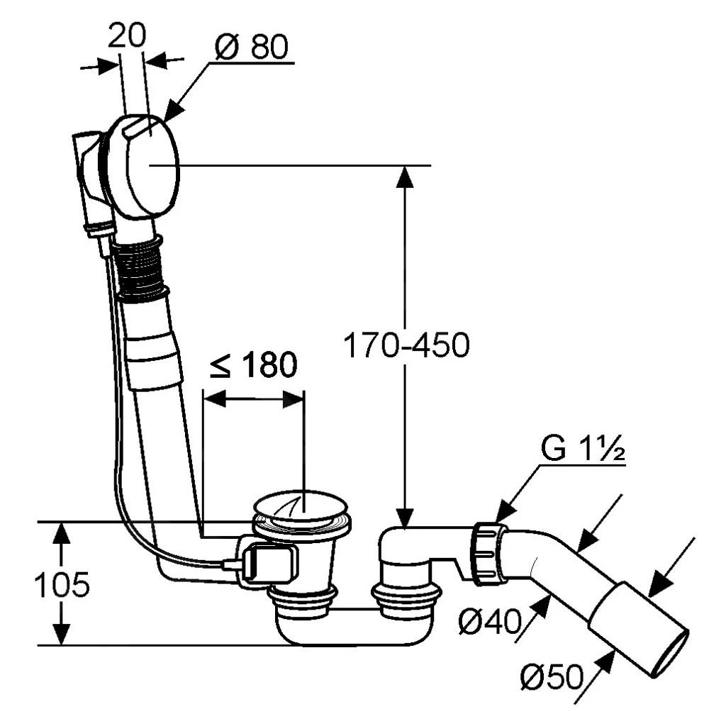 Kludi Rotexa - Badafvoer- En Overloopgarnituur, Chroom 2140605-00 2 Kludi Rotexa - Badafvoer- En Overloopgarnituur, Chroom 2140605-00 - Afbeelding 2