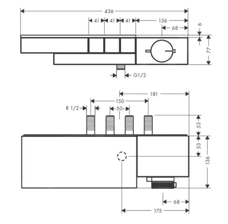 Axor Edge - Afbouwdeel Voor Thermostaat, 3 Functies, Chroom/diamond Cut 46141000 2 Axor Edge - Afbouwdeel Voor Thermostaat, 3 Functies, Chroom/diamond Cut 46141000 - Afbeelding 2