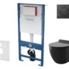 Kielle Genesis - Set Voorwandinstallatie, Toilet Gaia, Toiletbril Softclose En Bedieningspaneel Gemini IV, Mat Zwart 30505SS11
