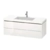Duravit L-Cube - Wastafelonderkast Met Wastafel 500x1200x480 Mm, 2 Laden, Wit Hoogglans LC6929O2222